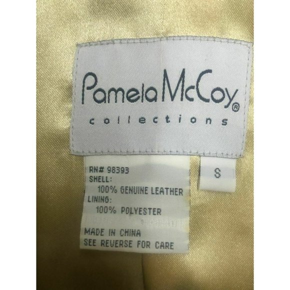 Pamela McCoy Collections leather jacket coat SIZE SMALL - Picture 4 of 5